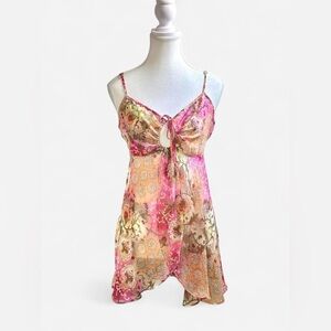 Victoria’s Secret Y2K Floral Slip Dress Tie Front
